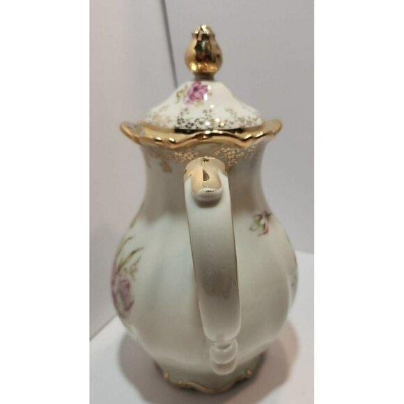 Vtg Mitterteich Bavaria Tea Set 1930's - 1940's Pink Floral w/ Gold Details Trim - Picture 6 of 16